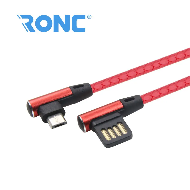  RC-CB14 новый дизайн 90 градусов изогнутый L металлический микро USB-кабель для зарядки