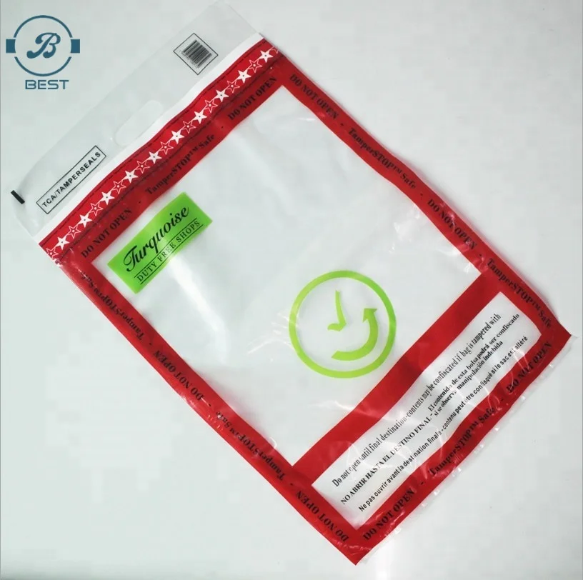 Printed Opaque Tamper Evident Sealing Plastic Bank Money Steb Security Bag / Custom Self Adhesive Plastic Courier Bag