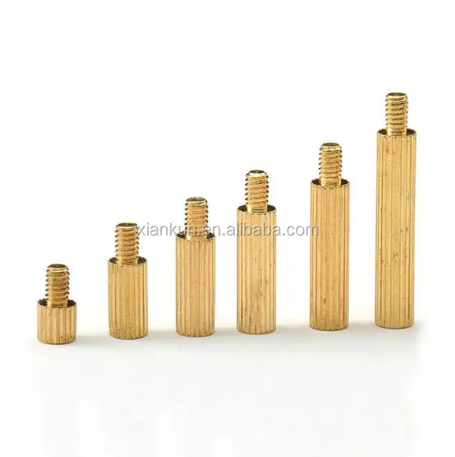 M2 4mm-35mm round knurled copper pillar, small copper cylinder screw for monitoring camera +Threaded 3mm