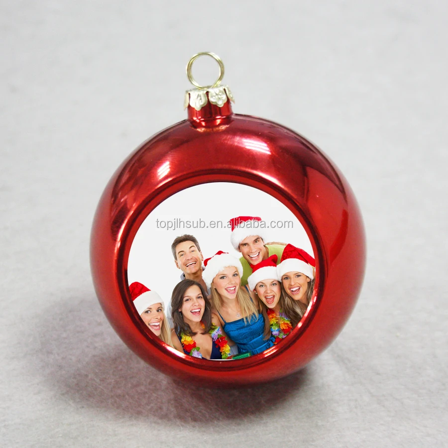 
Sublimation blanks photo printing plastic balls for Christmas decoration 
