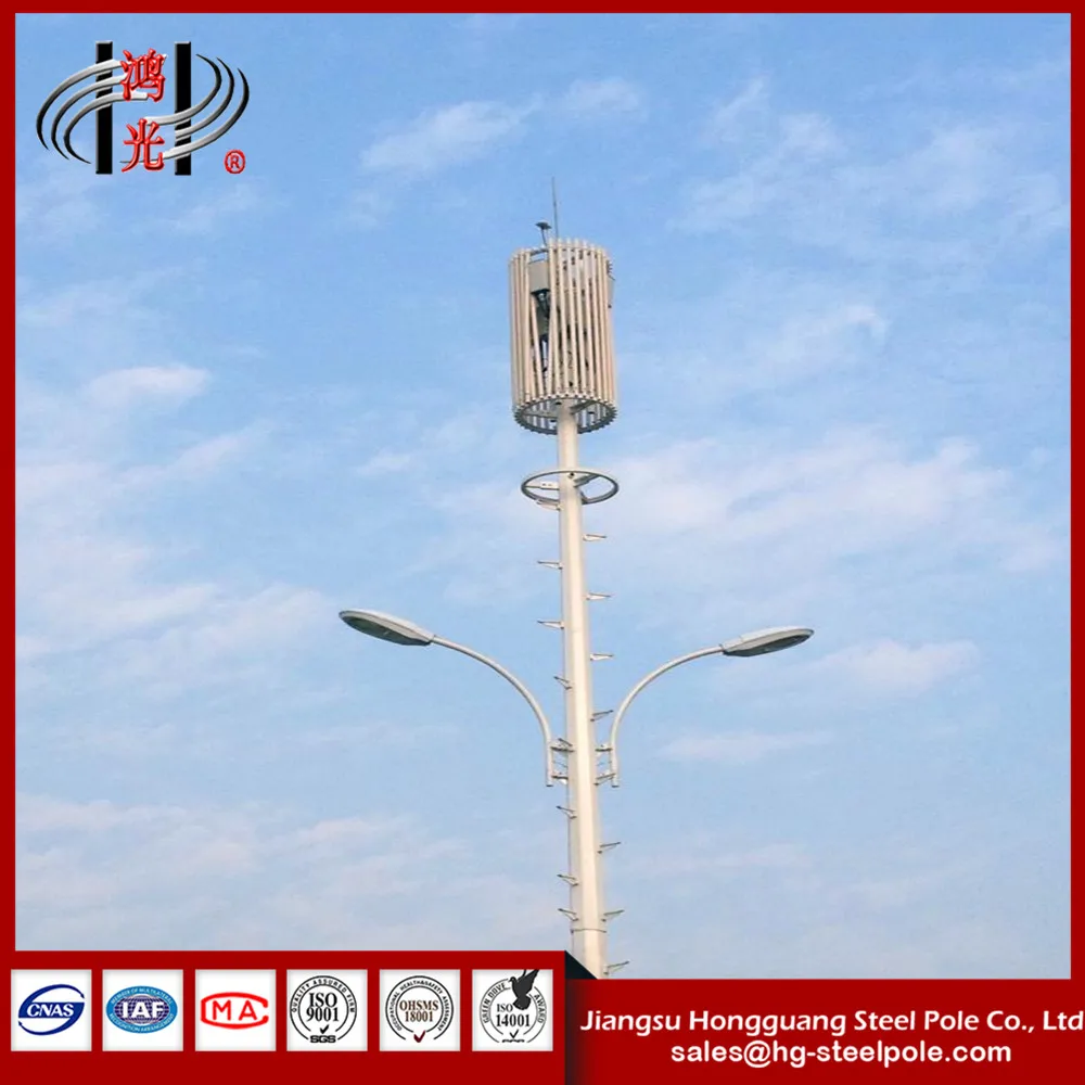 galvanized steel power transmission line monopole tower