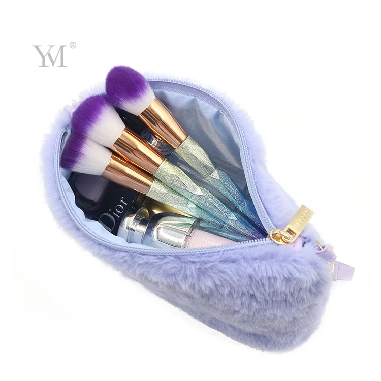 Fashion Lady Hanging Plush Velvet Makeup Cosmetic Bag with Chain