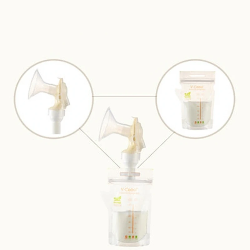 Custom high quality breast pump transfer clip Breast milk storage Bags adapter