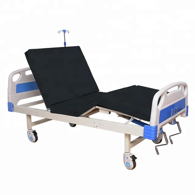 
High Quality two Cranks Manual Hospital Bed With Mattress 