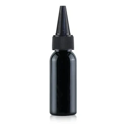 30ml plastic black PET round bottles with black natural twist top caps