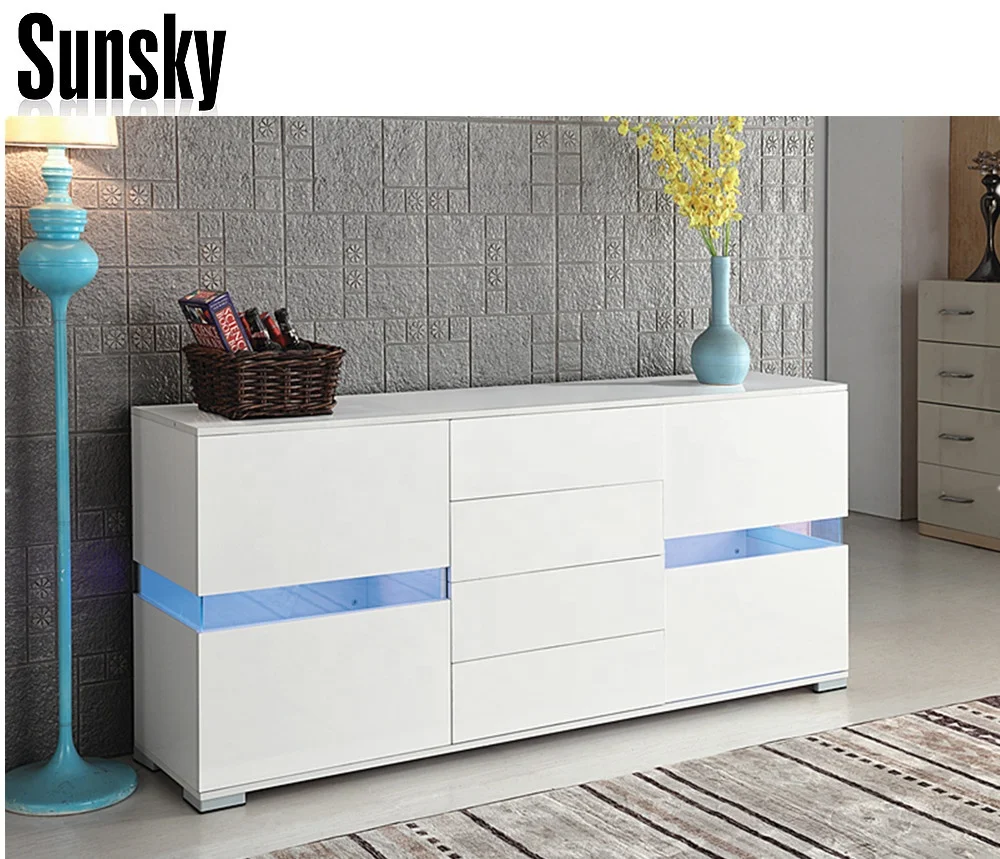 Современный деревянный сервант SK600 из МДФ с высоким блеском, белая мебель
