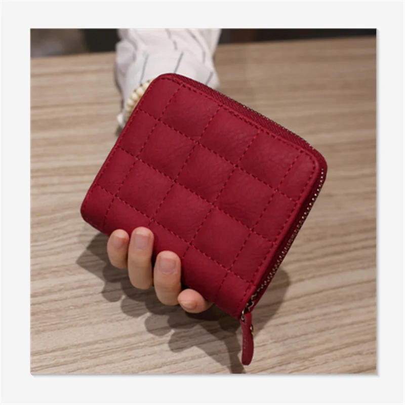 Mini Ladies Zipper Coin Student Short Embroidered Female PU Wallet Purse