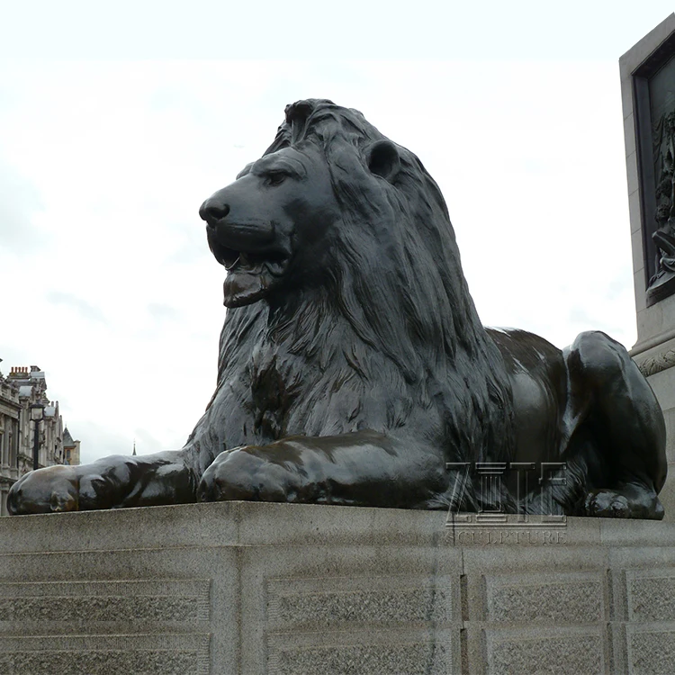 Promotional life size antique brass lion figurines statue for sale