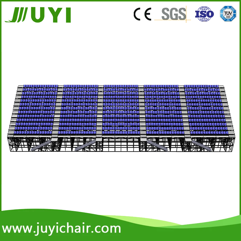 High quality Fabric Tip-up Basketball Used Stadium Bleachers Steel Leg Platform Plastic Seat Portable China Supplier Gym