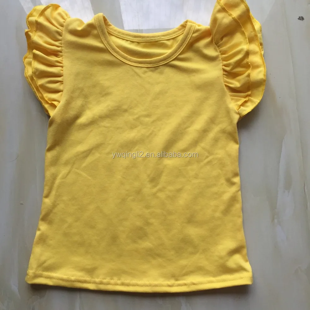 
WY-783 Baby Flutter Tops Children Contton Flutter Tank Top Solid Ruffle Tee Shirt Toddler top 