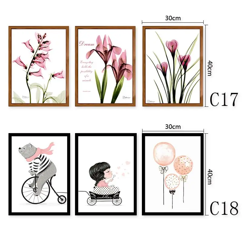 Beautiful flower canvas wall art painting 3pcs easy abstract paintings