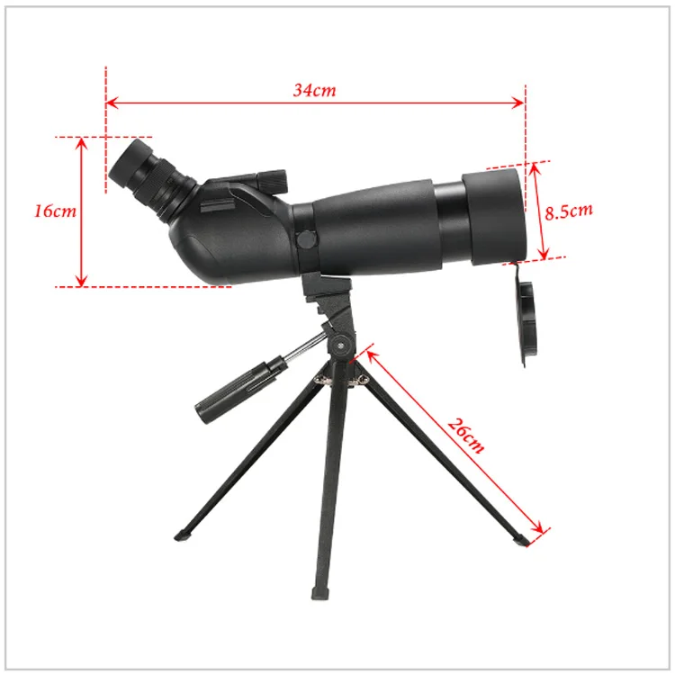 Visionking 20-60x60 Waterproof Telescope Zoom Bak4 Spotting Scope for Hunting Birdwatching Monocular Telescope W / Tripod
