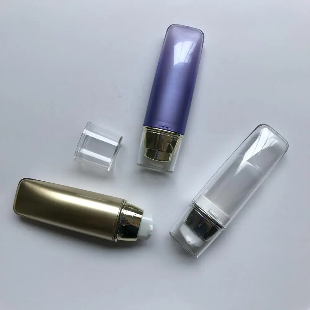 
unique packaging outer hard tube shape acrylic 30ml 40ml 50ml airless plastic bottle for facial bb cream 