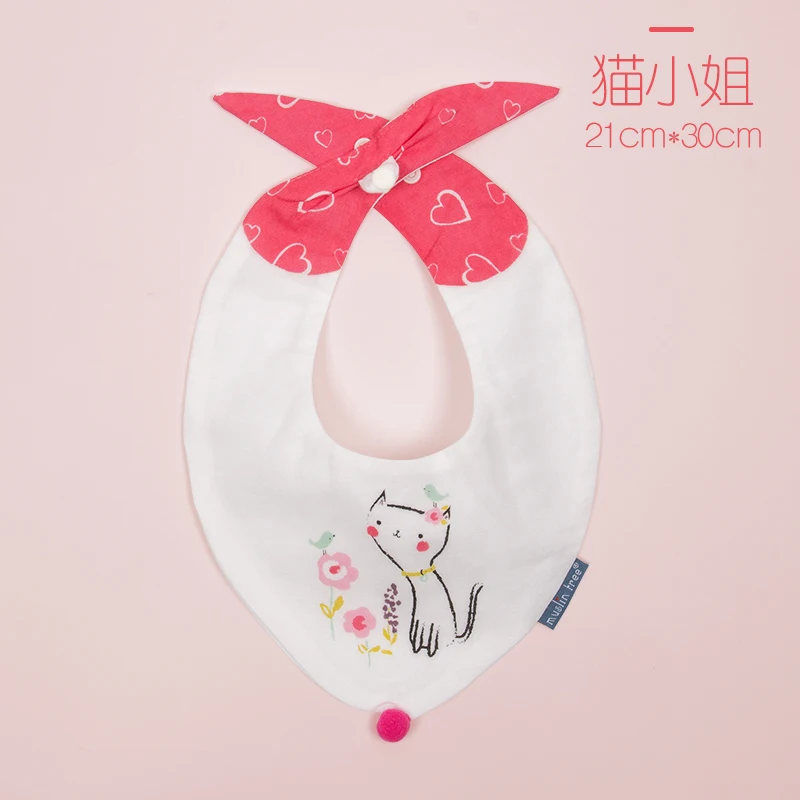 100% Cotton OEM Service Muslin Tree Cotton Washable Baby Bibs Cotton Baby Bibs