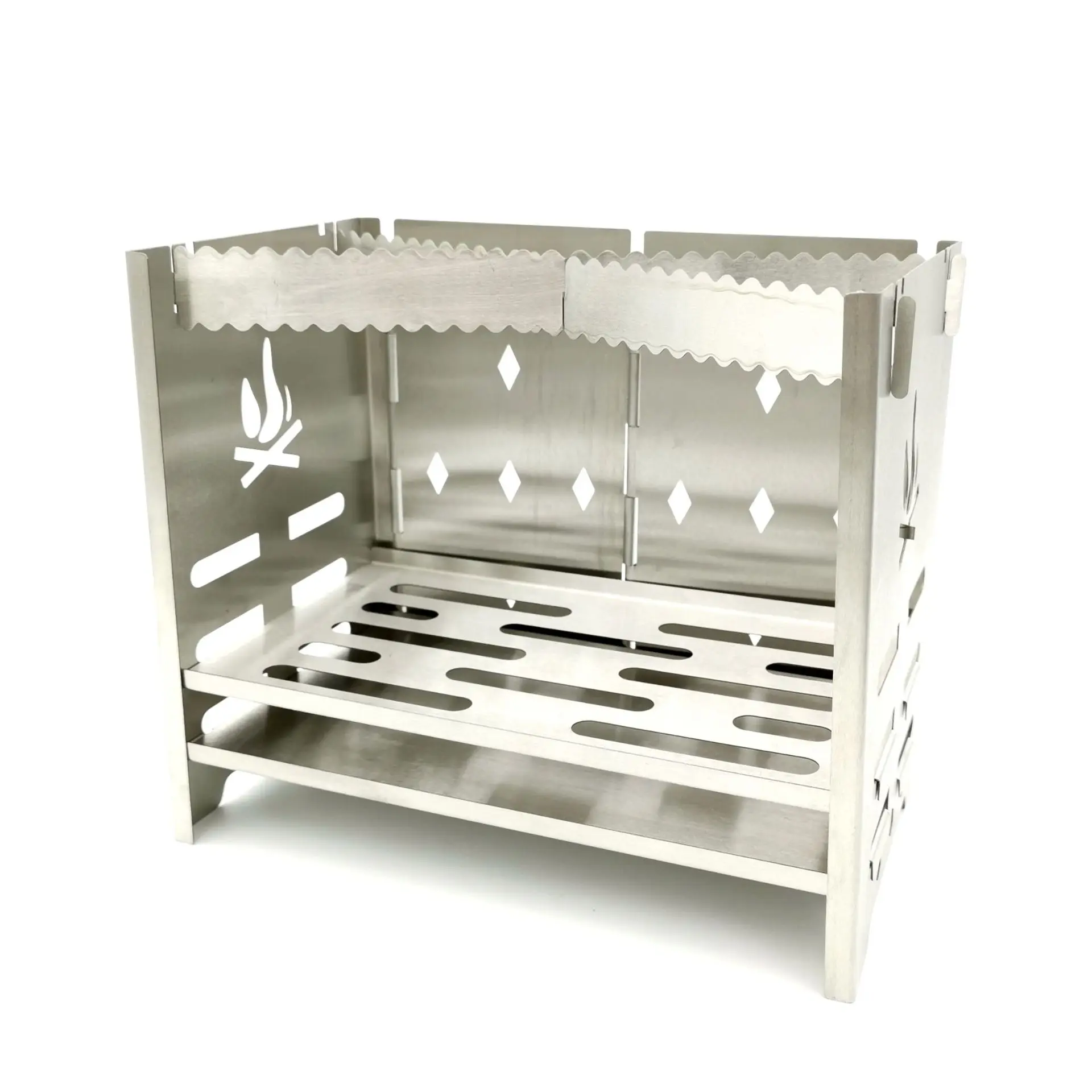 Складная мини-горелка из нержавеющей стали для приготовления пищи на открытом воздухе, пешего туризма, пикника, барбекю