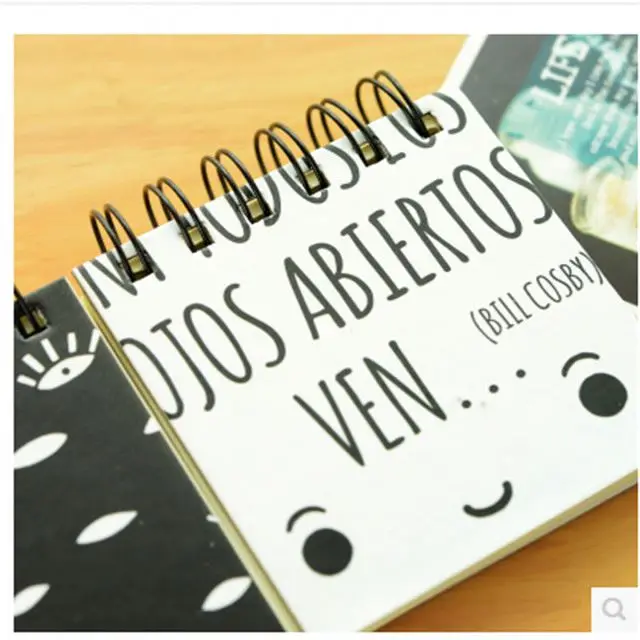 
Cute stationery school office supplies recycled paper spiral notebooks pocket 