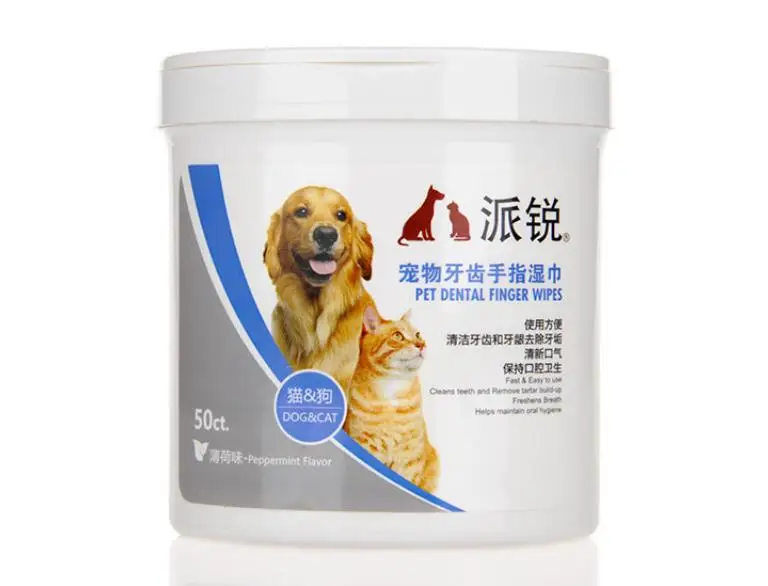  Safe and Natural Pet Wipe Dog Oral Dental Teeth Wipes Finger for Pets