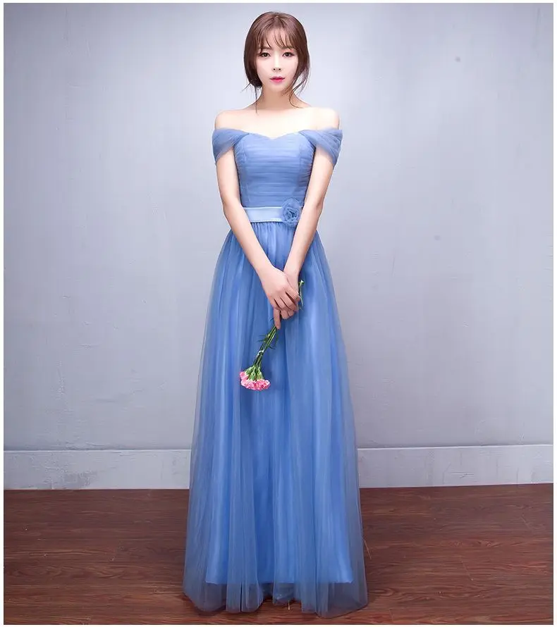ZH1132L модный дизайн 2018 синие платья для подружек невесты без рукавов