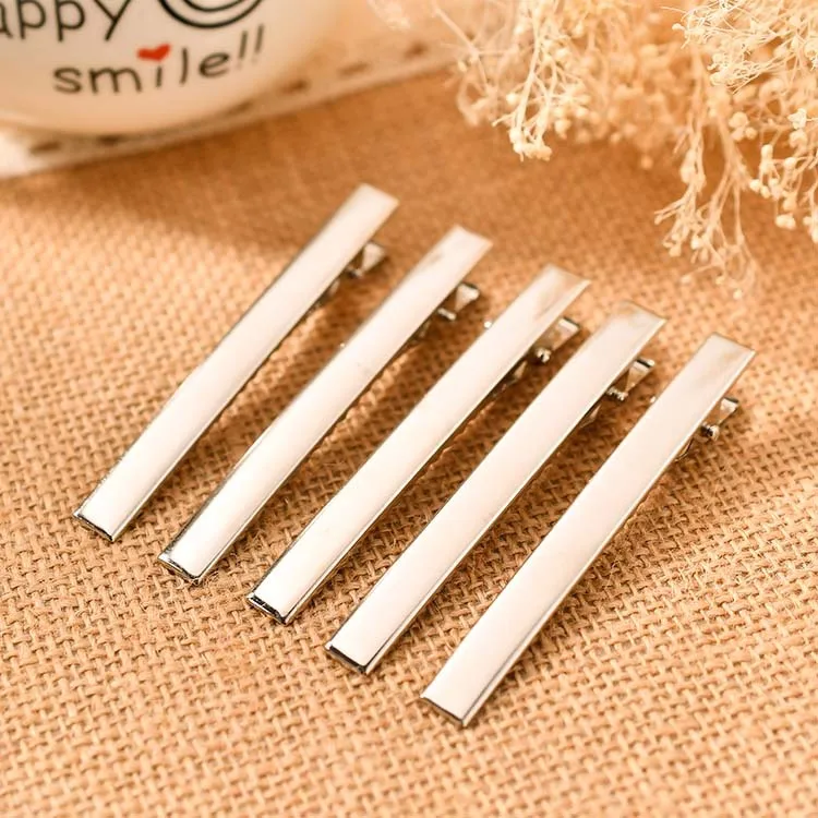 200 pcs Good Quality Metal Alligator Hair Clip Single Prong Hairpin for DIY Barrette Headwear 32mm 40mm 45mm 55mm 65mm 75mm 95mm