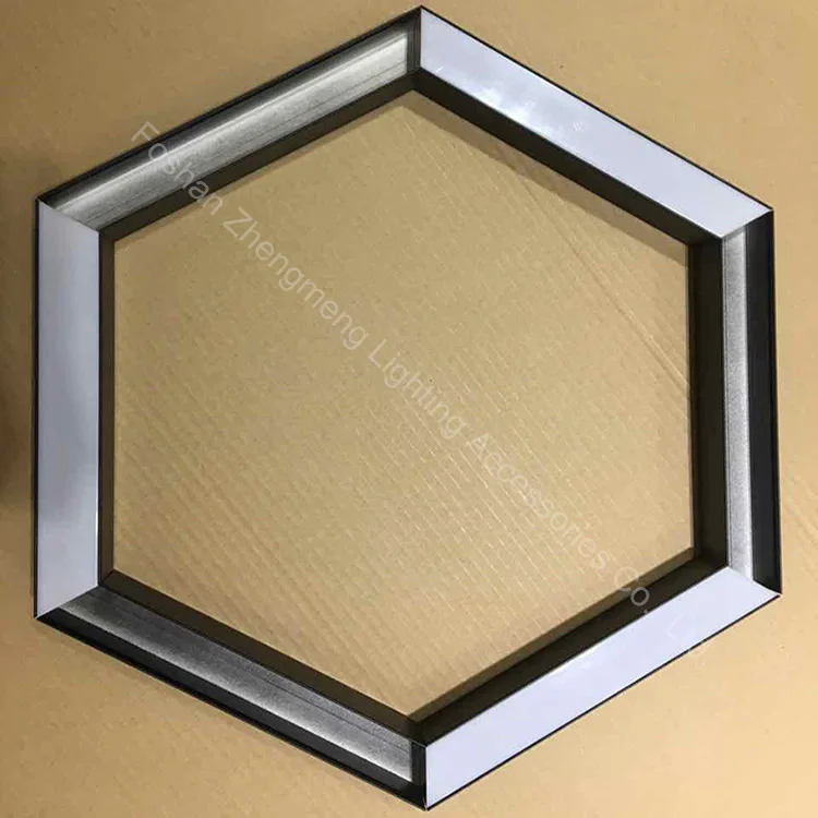 customized unique shape 120 degree black powder coat led hexagon aluminum profile with link pin connectors