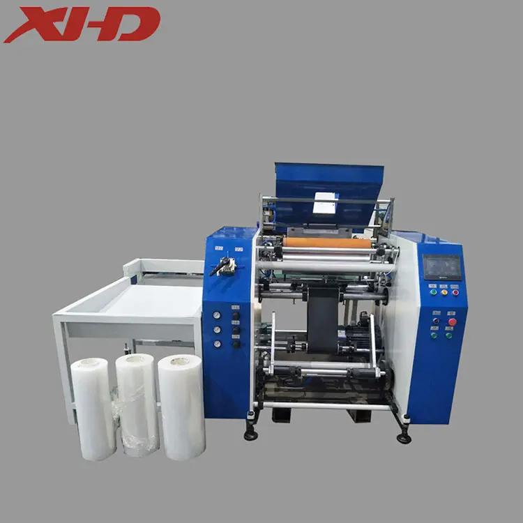 fully automatic stretch wrap film jumbo roll rewinder machinery