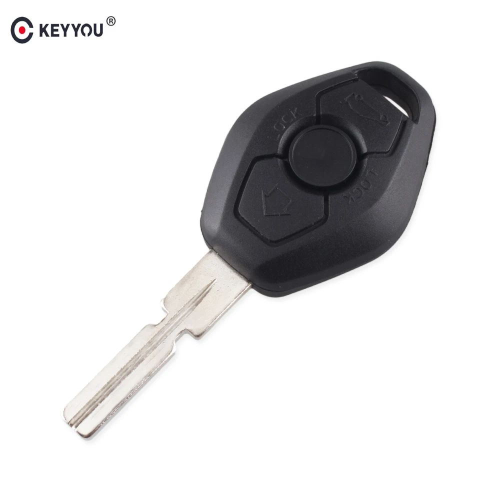 KEYYOU Car Key Case For BMW E38 E39 E46 EWS System 3 Button Key Remote Fob Case Replacement Car Key Shell Cover Keyless Fob