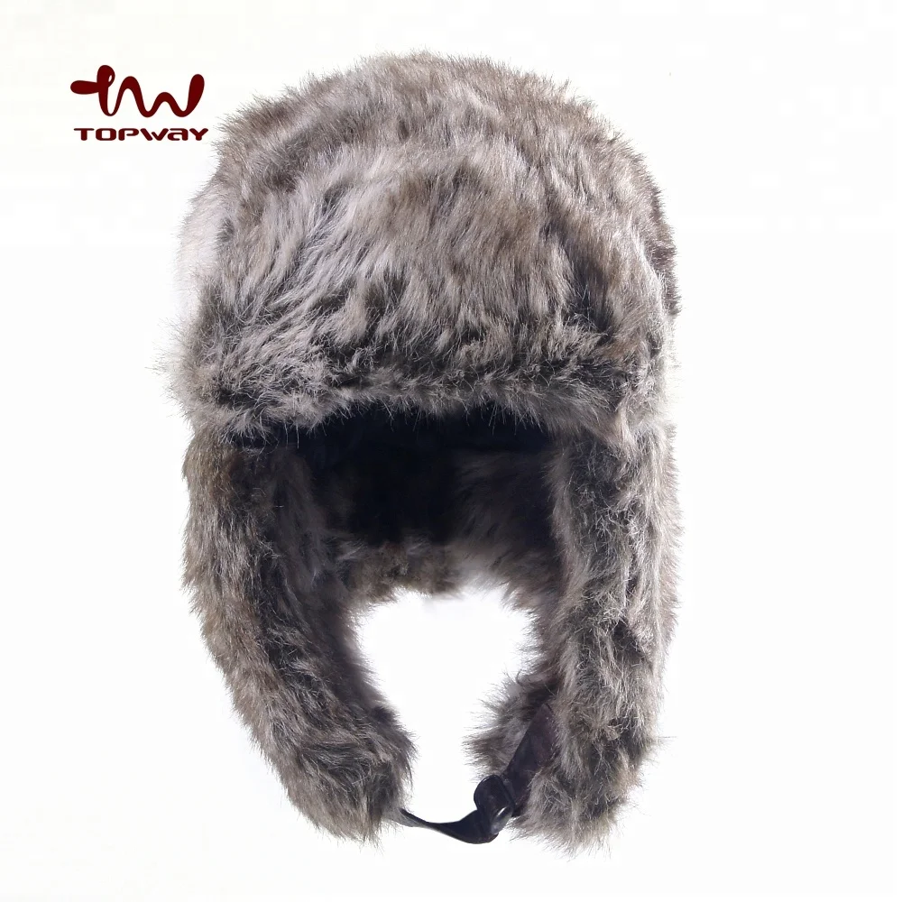 Wholesale OEM Wind-proof Customized Hunting Earflap Cap Winter Russian Trooper Hat Custom Long Fur Hats For Cold Season