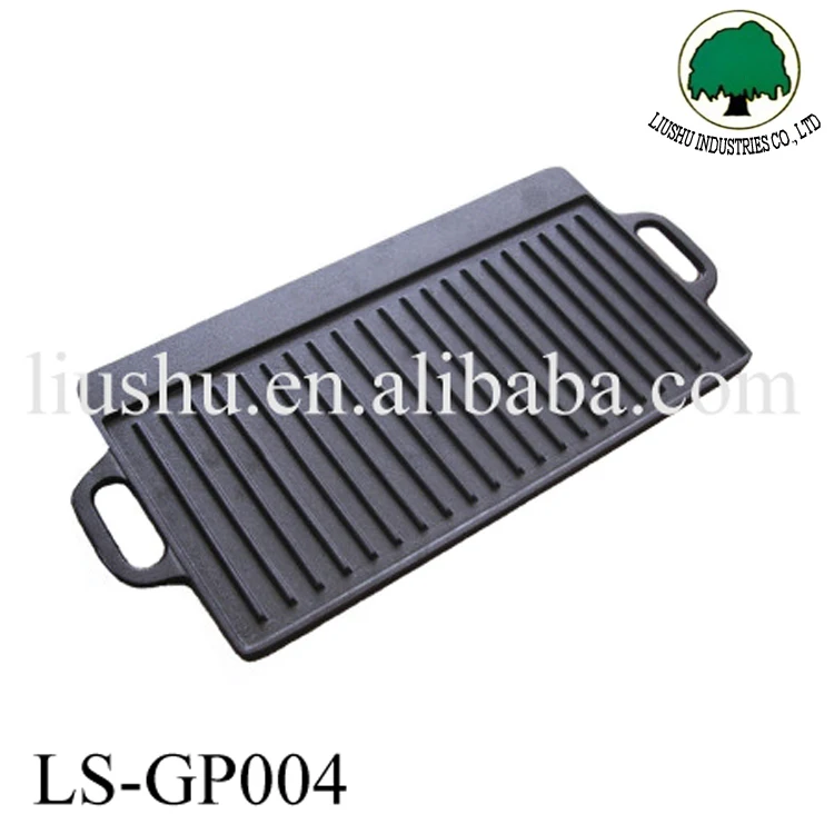 Cast iron bbq griddle grill pan