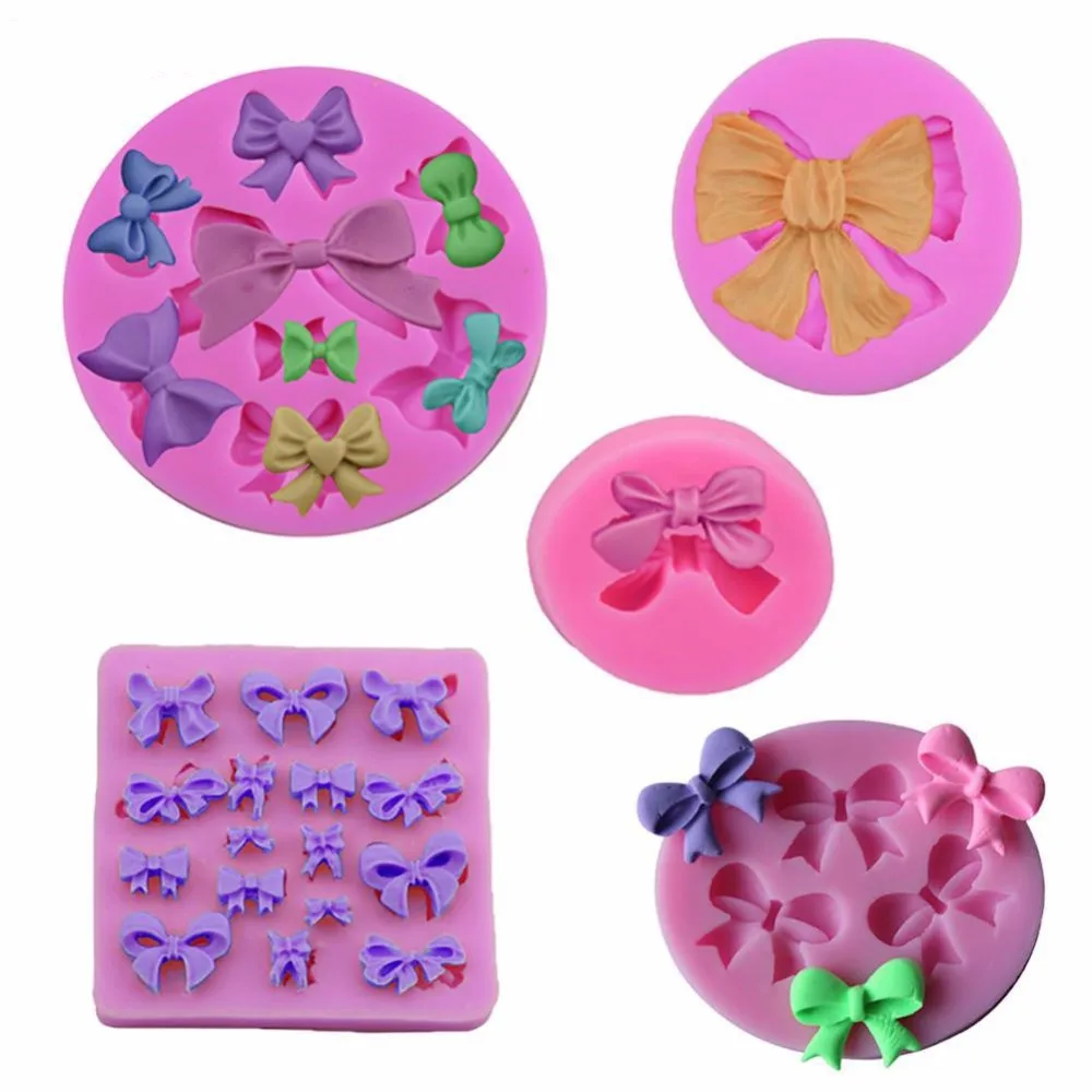 Mini Bowknot Silicone Molds Butterfly Silicone Fondant Cake Mold Chocolate Sugarcraft Mould