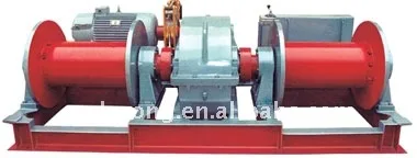 5T double drum pulling fishing boat slipway winch on dock