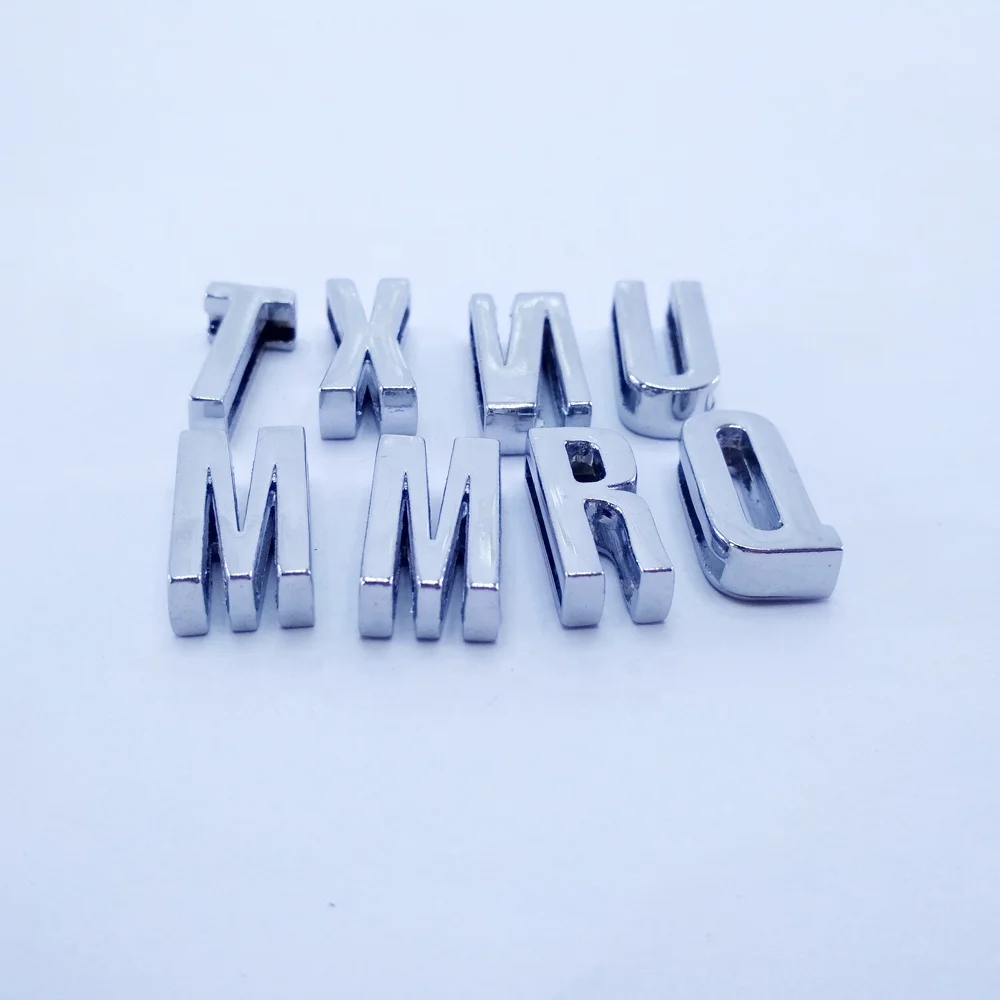 Wholesale High Quality Metal Bracelet Alphabets Plain 18MM Slide Letters