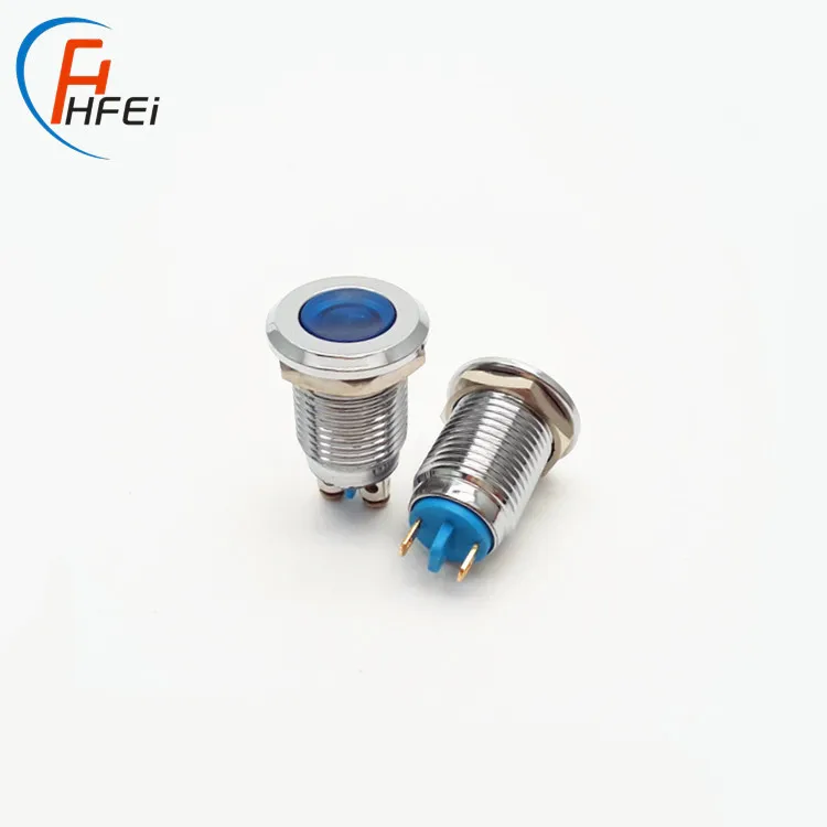 HF metal illuminated latching momentary led push button switch with power logo
