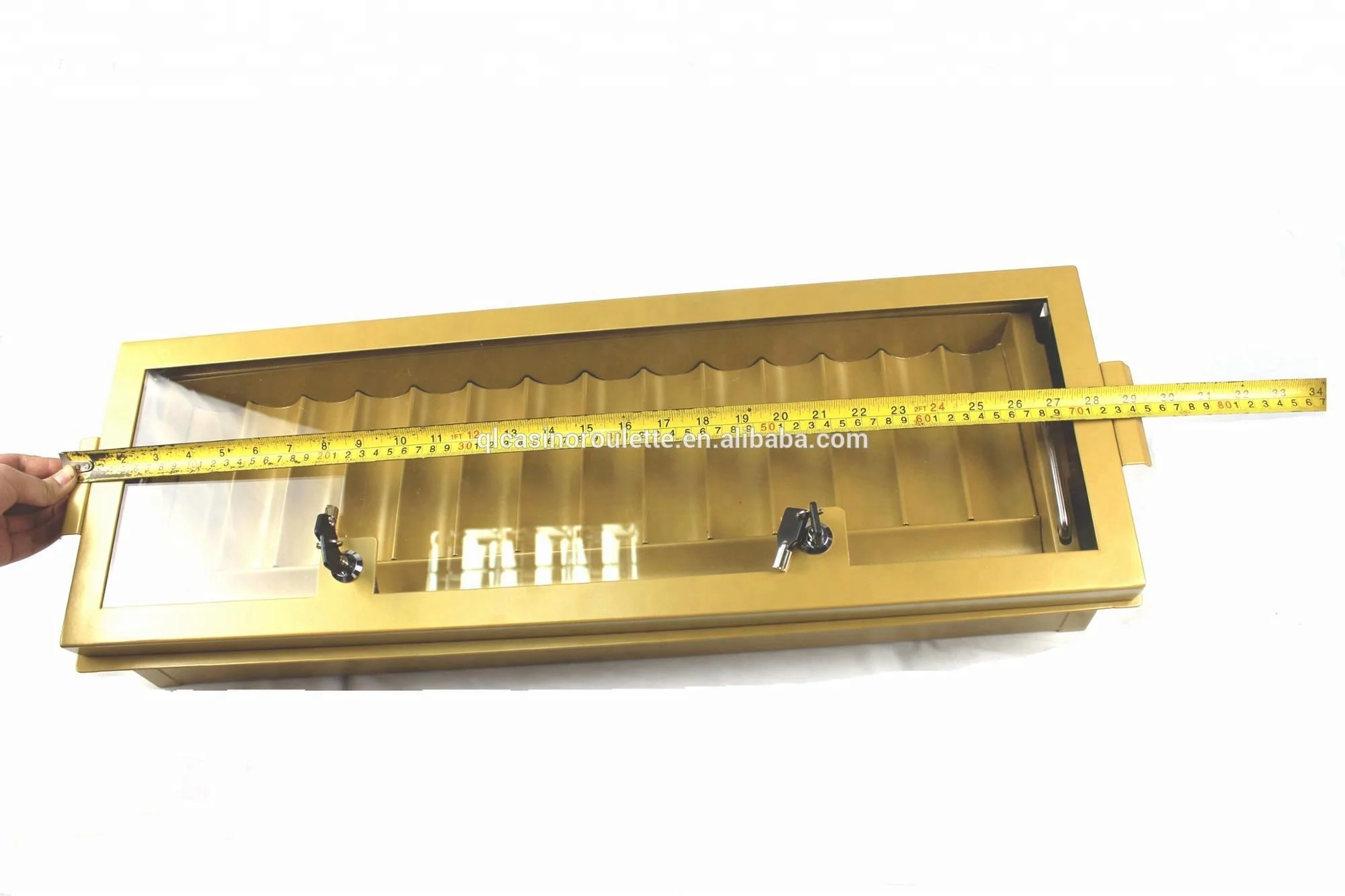 Double Floors Metal Golden Chip Tray Casino Baccarat Texes Customize Luxury roulette wheels Blackjack table Acrylic Clay