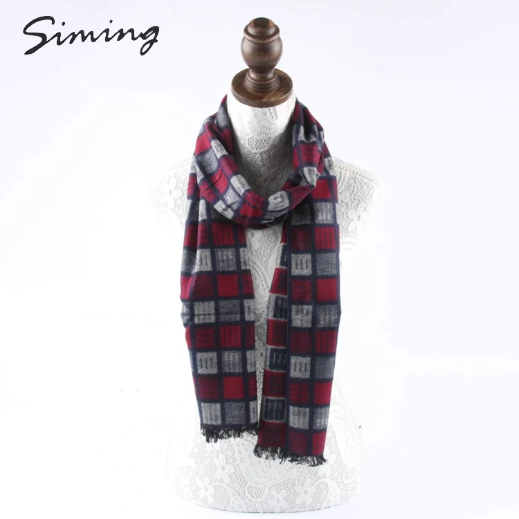 Hot selling made in China soft classic jacquard checked luxury spanish silk shawls