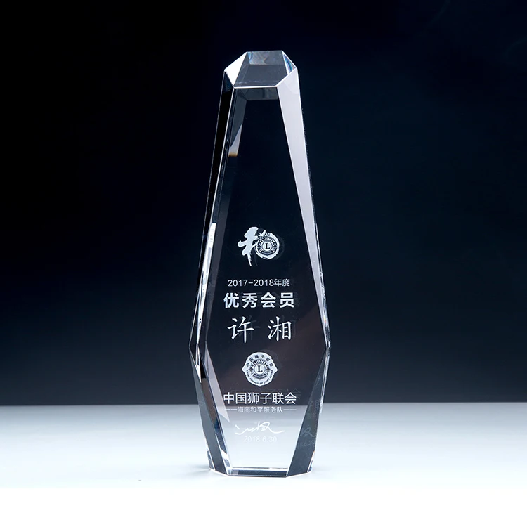 Featured raw k9 crystal trophy and Hold glass prize for graduation gifts