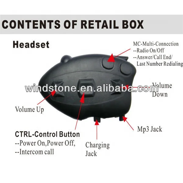 
1 KM Interphone Helmet Headset Motorcycle Spare Parts 