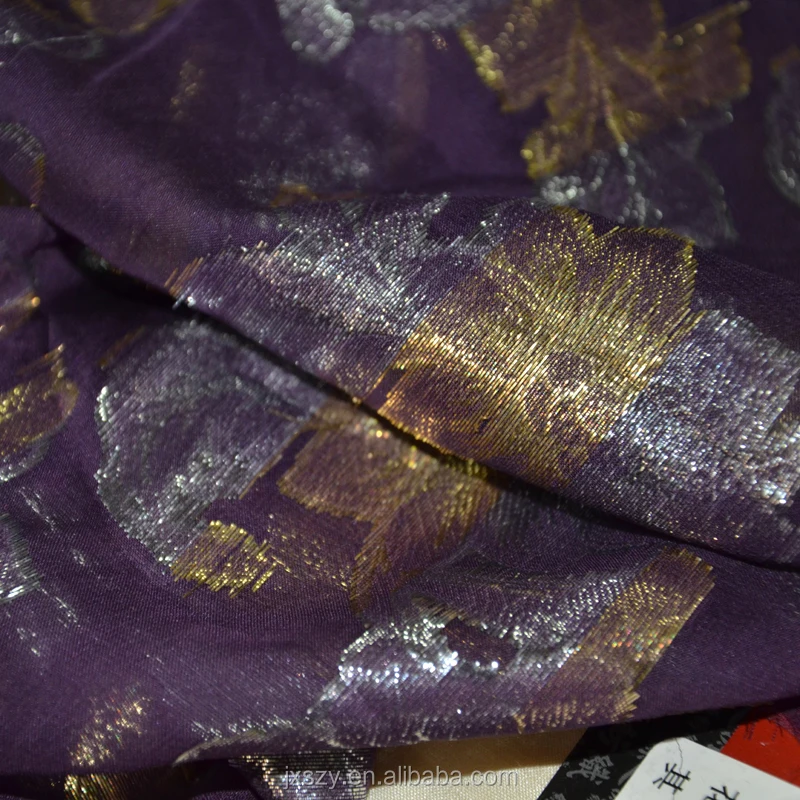 72%silk 28%lurex shiny jacquard silk stock silk lurex fabric