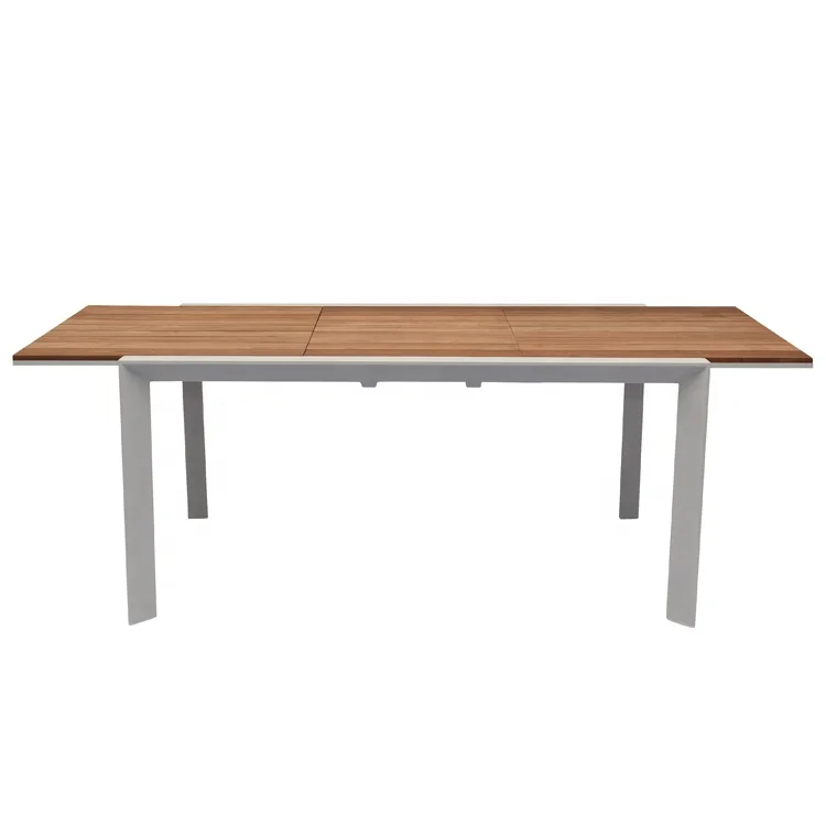 Yinzhou Living Outdoor Wooden Top Dining Set Extendable Dining Table