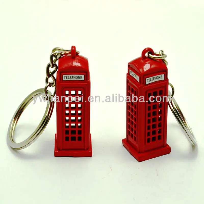 
England Style London Telephone Booth Keychain 