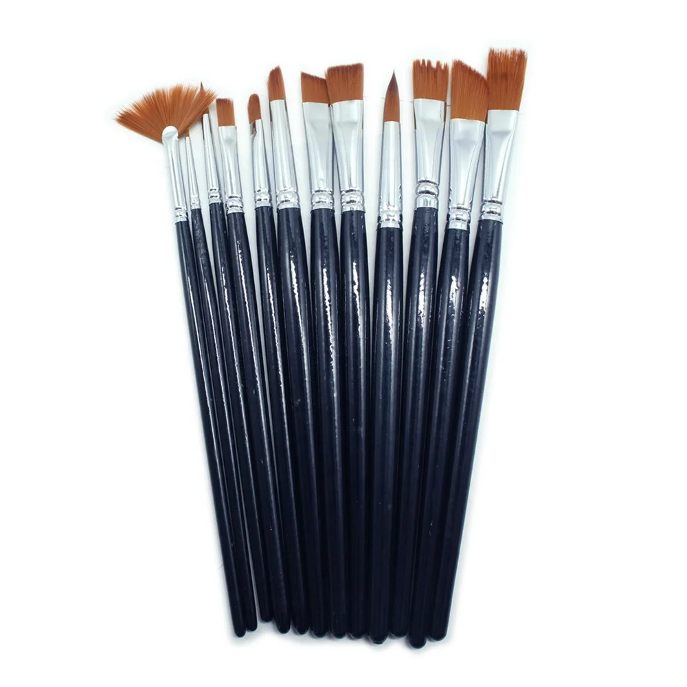 Artist Paint Brush Set - 12 Different Sizes Paint Brushes for Acrylic Watercolor Oil Gouache Paint - Perfect Gift for Artists