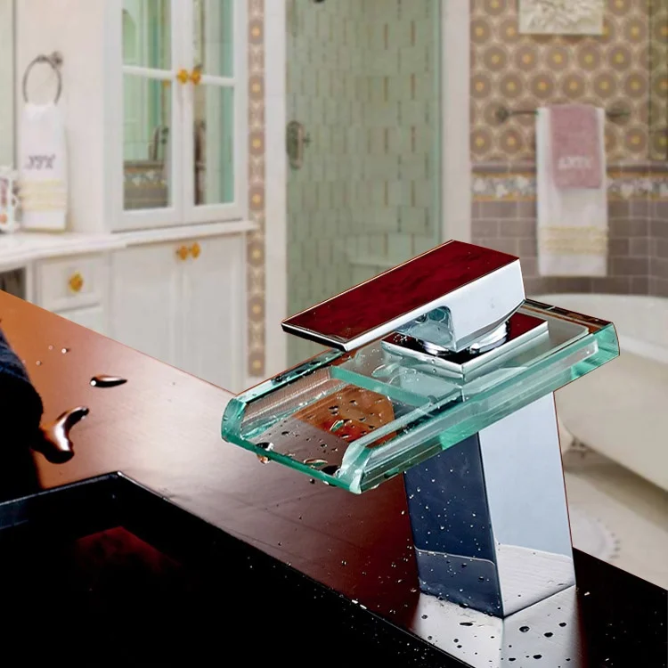 
Glass Sensor Water Dispens Basin Faucet Led Wall Hung Faucet 