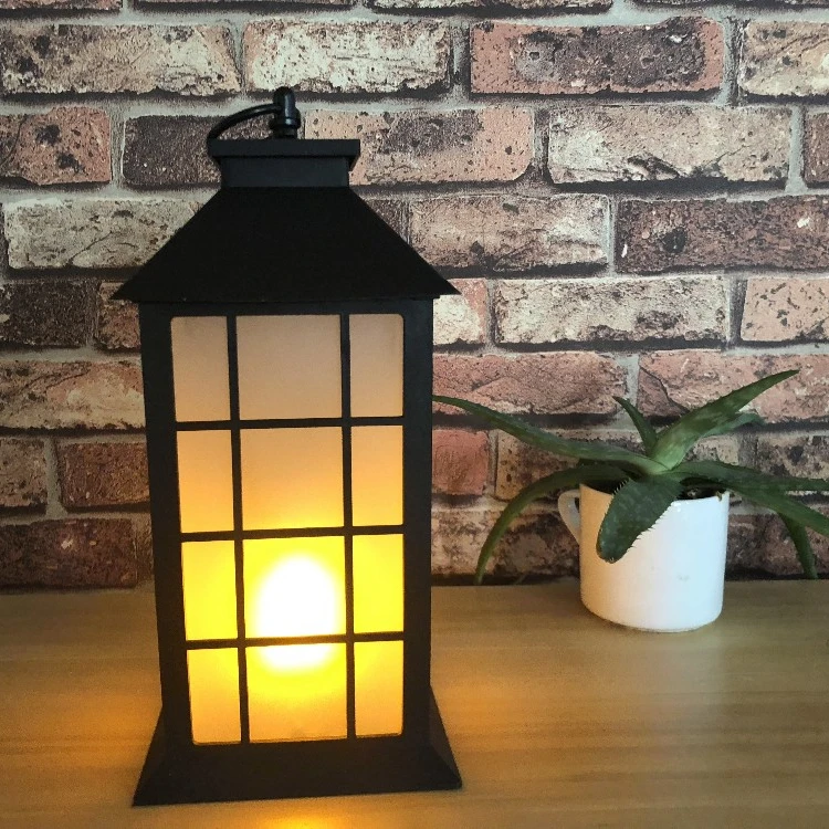 
plastic indoor and outdoor decorative tabled and hanging fire dancing flame led lantern 