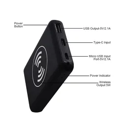 newest wireless OEM slim wireless power bank 5000 mah portable mobile charger