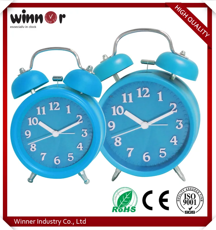 Wholesale 2016 high quality cheap multi color plastic round alarm clock