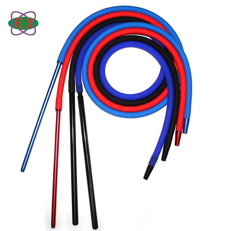 Матовое Силиконовое резиновое сырье, одноразовый шланг для кальяна, трубка с алюминиевым мундштуком для кальяна для курения