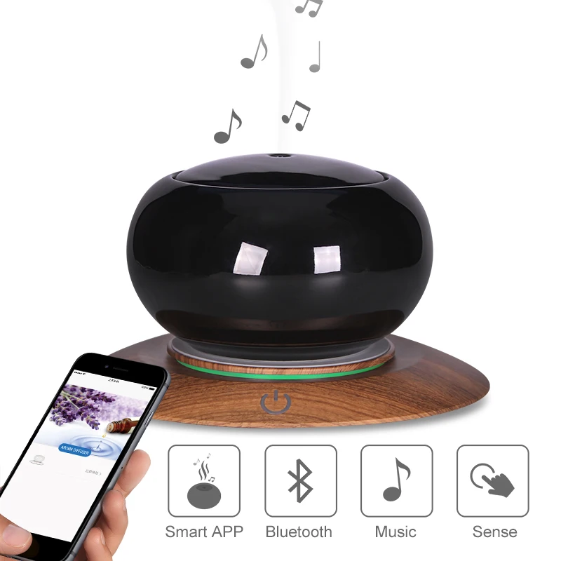 Air Perfume Scented Remote Controlled Ultrasonic Wholesale Music Essential Oil Humidifier Aroma Diffuser Ceramic With Remote