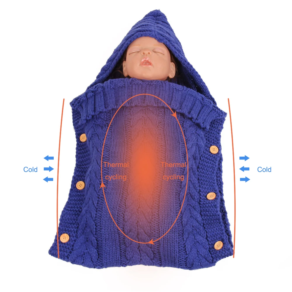 
Newborn Baby Wrap Swaddle Blanket Knit Sleeping Bag Sleep Sack Stroller Wrap for Baby 