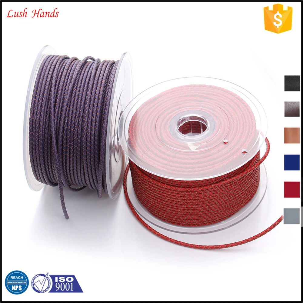 
2.5mm 5mm 6mm 8mm Colors Round Braided Leather cord 