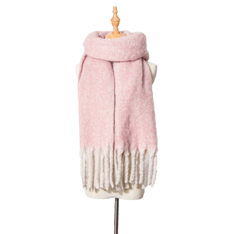 
Thick Plain Winter Warm Oversized Big Fringe Scarf Shawls Oblong Scarves 