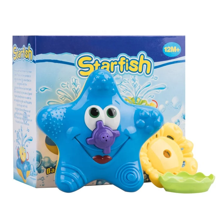 Новая батарея, детские игрушки, Электрический распылитель воды, морской звезды, Игрушки для ванны для малышей